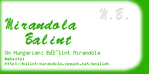 mirandola balint business card